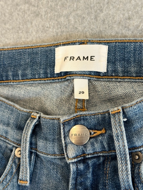 Frame Denim Men's L’Home Slim Straight Jeans in Mid Blue Wash - Picture 6 of 11